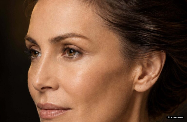 Temple filler treatment – Close-up of a woman's temple and cheek area