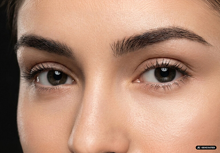 Augenlidstraffung – Nahaufnahme der Augen- und Unterlidpartie einer Frau